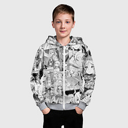 Толстовка на молнии детская Провожающая в последний путь Фрирен узор, цвет: 3D-меланж — фото 2