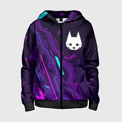 Толстовка на молнии детская Stray neon gaming, цвет: 3D-черный