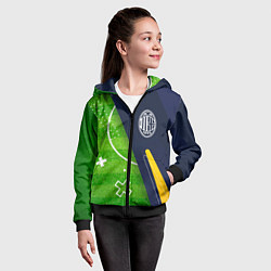 Толстовка на молнии детская AC Milan football field, цвет: 3D-черный — фото 2