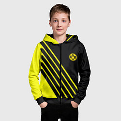 Толстовка на молнии детская Borussia sport line uniform, цвет: 3D-черный — фото 2