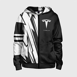 Детская толстовка на молнии Tesla - carbon texture