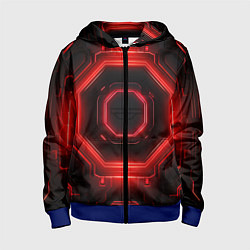 Детская толстовка на молнии Nvidia style black and red neon