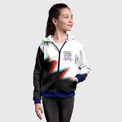 Толстовка на молнии детская GTA glitch текстура вайсити, цвет: 3D-синий — фото 2