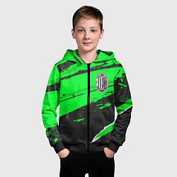 Толстовка на молнии детская AC Milan sport green, цвет: 3D-черный — фото 2