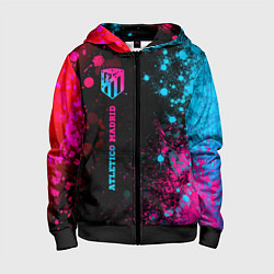 Детская толстовка на молнии Atletico Madrid - neon gradient по-вертикали