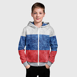 Толстовка на молнии детская Флаг России разноцветный, цвет: 3D-меланж — фото 2