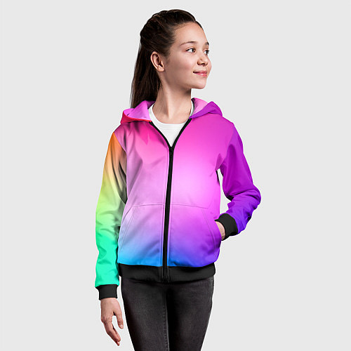 Детская толстовка на молнии Colorful gradient / 3D-Черный – фото 4