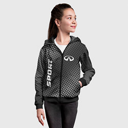 Толстовка на молнии детская Infiniti sport carbon, цвет: 3D-черный — фото 2