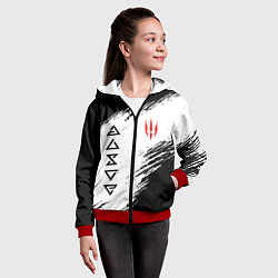 Толстовка на молнии детская Магические знаки ведьмаков, цвет: 3D-красный — фото 2