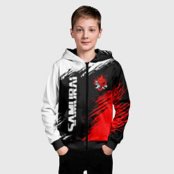 Толстовка на молнии детская Самурай лого - киберпанк 2077, цвет: 3D-черный — фото 2