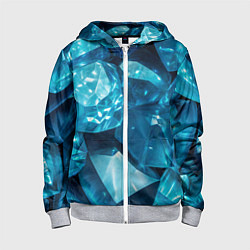 Толстовка на молнии детская Голубой камень апатит - текстура, цвет: 3D-меланж