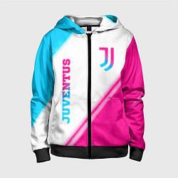 Детская толстовка на молнии Juventus neon gradient style вертикально