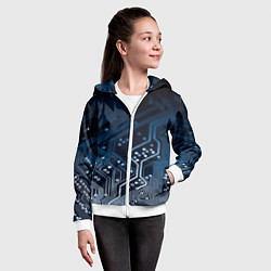 Толстовка на молнии детская Дорожки платы, цвет: 3D-белый — фото 2