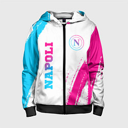 Толстовка на молнии детская Napoli neon gradient style вертикально, цвет: 3D-черный