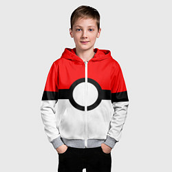 Толстовка на молнии детская Pokeball texture, цвет: 3D-меланж — фото 2