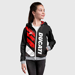 Толстовка на молнии детская Ducati - красный технологический, цвет: 3D-меланж — фото 2