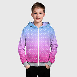 Толстовка на молнии детская Звёздный градиент голубой и розовый, цвет: 3D-меланж — фото 2