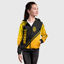 Толстовка на молнии детская Monaco - gold gradient вертикально, цвет: 3D-черный — фото 2