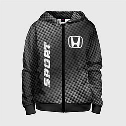 Толстовка на молнии детская Honda sport carbon, цвет: 3D-черный