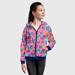 Толстовка на молнии детская 90 s baby, цвет: 3D-синий — фото 2