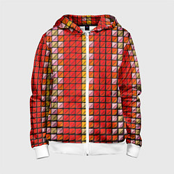 Детская толстовка на молнии Красные плитки