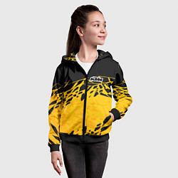 Толстовка на молнии детская KTM - оранжевые разломы, цвет: 3D-черный — фото 2