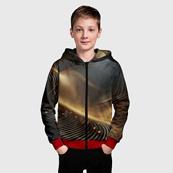 Толстовка на молнии детская Золотые линии с шариками, цвет: 3D-красный — фото 2