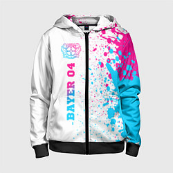 Толстовка на молнии детская Bayer 04 neon gradient style по-вертикали, цвет: 3D-черный