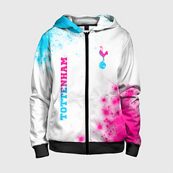 Толстовка на молнии детская Tottenham neon gradient style вертикально, цвет: 3D-черный