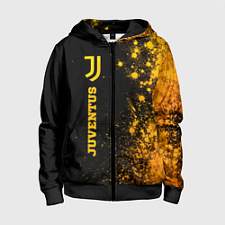 Толстовка на молнии детская Juventus - gold gradient по-вертикали, цвет: 3D-черный