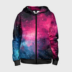 Толстовка на молнии детская Абстрактный космос фантастика, цвет: 3D-черный