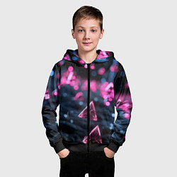 Толстовка на молнии детская Абстрактный космос фантастика, цвет: 3D-черный — фото 2