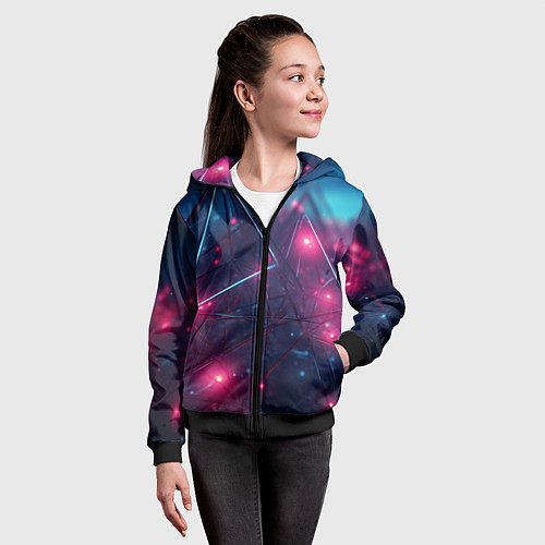 Детская толстовка на молнии Конструкция с ярким свечением / 3D-Черный – фото 4