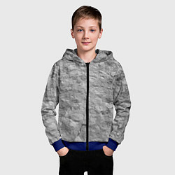 Толстовка на молнии детская Серая кирпичная стена, цвет: 3D-синий — фото 2