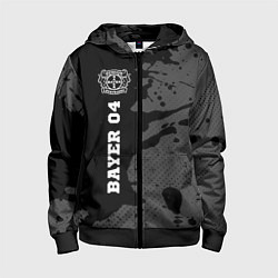 Детская толстовка на молнии Bayer 04 sport на темном фоне по-вертикали