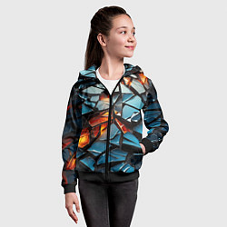 Толстовка на молнии детская Объемные стекляшки, цвет: 3D-черный — фото 2