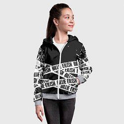 Толстовка на молнии детская Billie Eilish steel music eng, цвет: 3D-меланж — фото 2