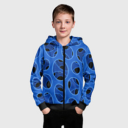 Толстовка на молнии детская Синяя мембрана с перфорацией, цвет: 3D-черный — фото 2