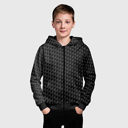 Толстовка на молнии детская Паттерн из черных треугольников, цвет: 3D-черный — фото 2