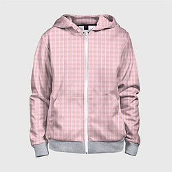 Детская толстовка на молнии Розовый паттерн клетка