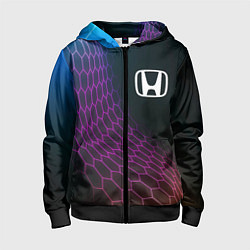 Детская толстовка на молнии Honda neon hexagon