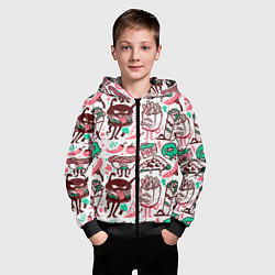 Толстовка на молнии детская Монстры еды, цвет: 3D-черный — фото 2