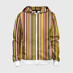 Детская толстовка на молнии Жёлто-розовый сочетание полосатое