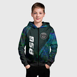 Толстовка на молнии детская PSG glitch blue, цвет: 3D-черный — фото 2