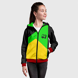 Толстовка на молнии детская Minecraft geometry, цвет: 3D-красный — фото 2