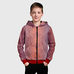 Толстовка на молнии детская Векторные узоры, цвет: 3D-красный — фото 2