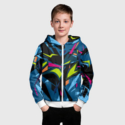 Толстовка на молнии детская Настоящая абстракция, цвет: 3D-белый — фото 2