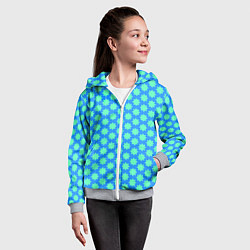 Толстовка на молнии детская Паттерн голубые звездочки, цвет: 3D-меланж — фото 2