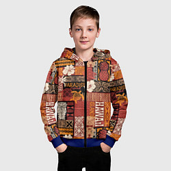 Толстовка на молнии детская Гавайские острова - райский уголок, цвет: 3D-синий — фото 2