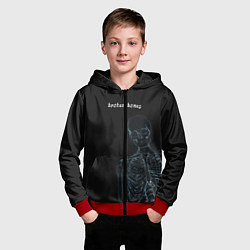 Толстовка на молнии детская Broken bones, цвет: 3D-красный — фото 2